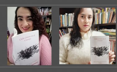 Astrid Carolina Gómez, poeta y docente nortesantadereana; Johanna Marcela Rozo, gestora del proyecto de antología de mujeres poetas del departamento. Cortesía