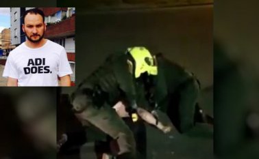 Hay dos videos, grabados por los propios uniformados, que muestran que Ordóñez fue sometido a una golpiza. Tomada de Twitter