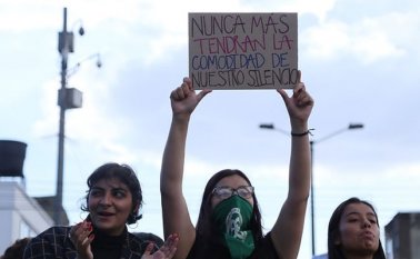 Protesta para defender los derechos de las mujeres. Colprensa