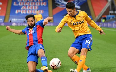 James Rodríguez suma 253 minutos con el Everton logrando un gol y una asistencia. AFP