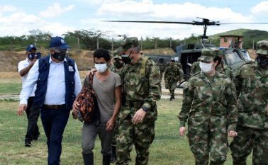 Juan de Jesús Peinado Mora fue recibido en Cúcuta por el general Olveiro Pérez Mahecha, comandante de la Fuerza de Tarea Vulcano del Ejército. Ejército
