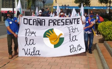 Los marchantes del Catatumbo y de la zona de Cúcuta se concentraron en Ocaña para partir a Bogotá. Cortesía
