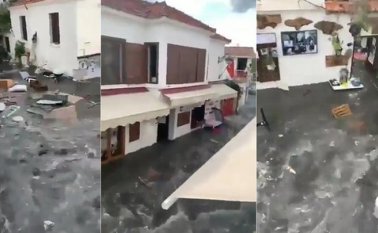 El sismo tuvo lugar frente a las costas de la isla Samos y cerca de la ciudad turca de Esmirna. Tomada de Twitter