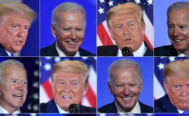 Con un 94% de los votos escrutados, Biden aventaja a Trump por cerca de 20.000 votos. 
 AFP