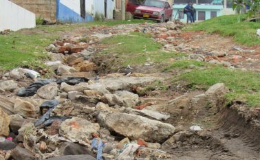 La comunidad solicitó a la Alcaldía el arreglo de la calle. Roberto Ospino.