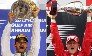 Hamilton, 35 años, se aseguró una séptima corona mundial e iguala un nuevo récord del legendario Michael Schumacher, AFP