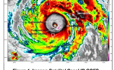 Huracán Iota, imagen satelital. Colprensa