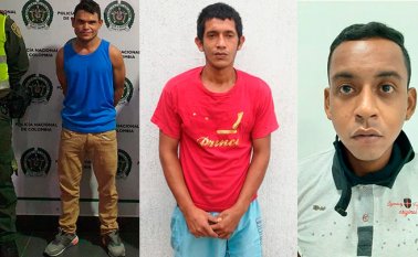 Brayan Rondón Montañez, Jhon Escalante Ovallos y Juan Diego Mojica Galeano fueron los tres hombres capturados. Policía