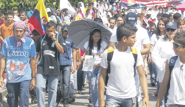 Marcha campesina en El Catatumbo. (Foto cortesía / La Opinión)