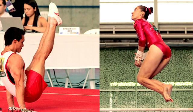 Los gimnastas cucuteños jossimar Calvo y Melba Yurani Avendaño fueron los más destacados en el Nacional de Gimnasia, en Medellín. Cortesía Ángela Boarras