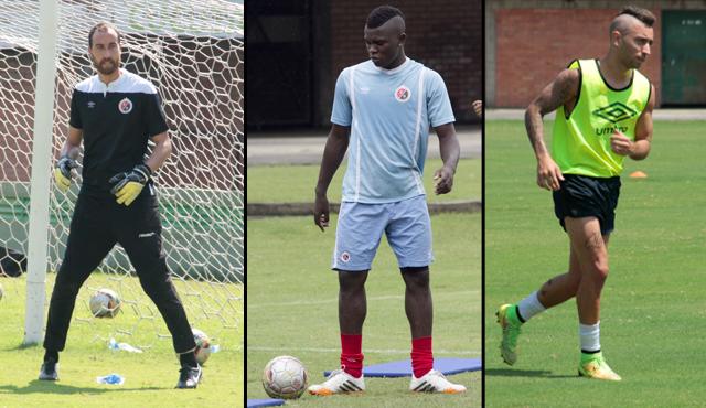 Los tres jugadores que renunciaron son Michael Etulaín (izquierda), Cristian Cangá (centro) y Franco del Giglio (derecha). /Foto Archivo