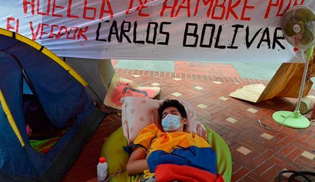 Carlos Bolívar, estudiante de la UFPS, está en huelga de hambre. Tomada de internet