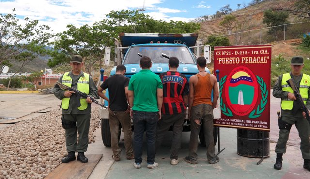 Detenidos por la Guardia Nacional Bolivariana. Cortesía