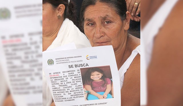 Los habitantes de Nariño han hecho marchas para pedir por una de las niñas desaparecidas el año anterior. Colprensa