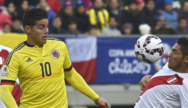 La selección Colombia frente a Perú por la clasificación a cuartos de final en la Copa América 2015 AFP