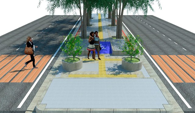 Una vez aprobado el manual, ninguna calle ni andén se construirá si no se hace según la normatividad. Se priorizan árboles nativos de la región y vías especiales para la población discapacitada en silla de ruedas y ciega. Cortesía