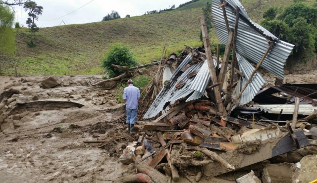 Estragos de la quebrada El Arpero en Chitagá. Cortesía