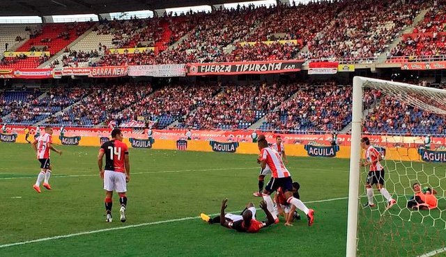 Junior derrotó al Cúcuta Deportivo en la primera fecha de la Liga Águila II. Tomada de Twiiter (@JuniorClubSA)