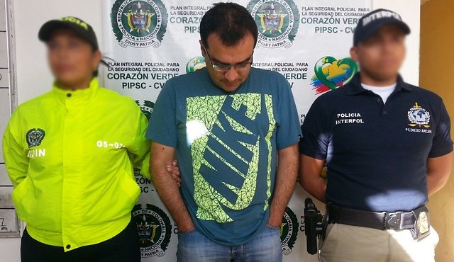Captura de Marlon Sebastián Molina Vega en Tolima. Colprensa