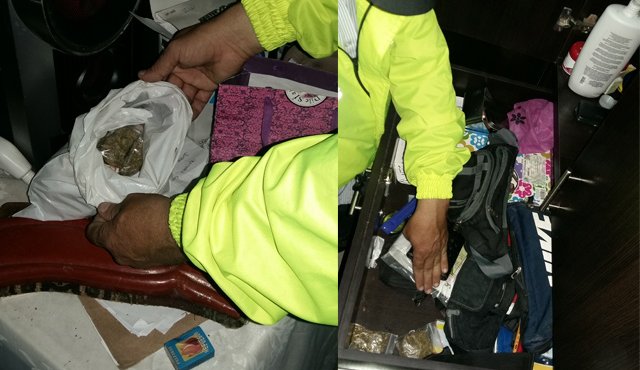 En total, fueron decomisados 274 gramos de droga, avaluados en 3 millones de pesos. Policía Nacional