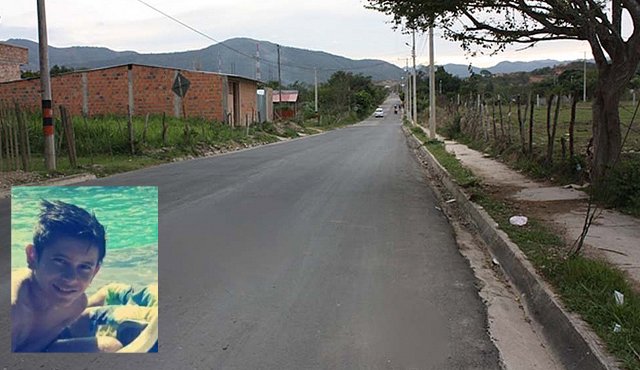 En el fondo, el lugar donde se accidentó Elías García. En la foto pequeña, Juan Sebastián Arévalo. Cortesía