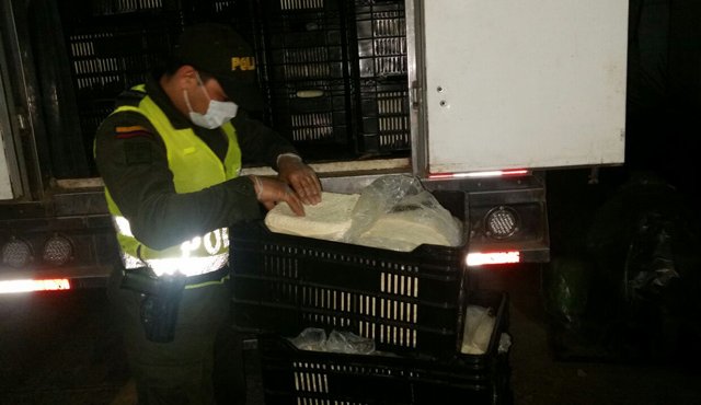 El alimento fue dejado a disposición de la Dirección de Impuestos y Aduanas Nacionales (Dian). Policía Nacional