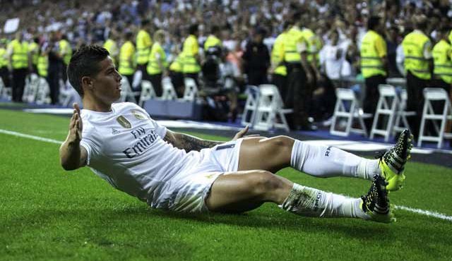 James Rodríguez celebra uno de los goles ante Betis. Tomada de AS