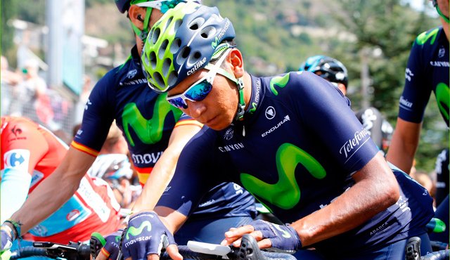 El pedalista boyacense Nairo Quintana comenzó a sentir los rigores en la Vuelta a España debido a problemas de salud. AFP