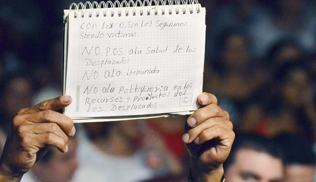 Las víctimas de la guerra que viven en Cúcuta protestaron porque las ayudas que contempla la ley para ellas no les llegan aún. Juan Pablo Bayona