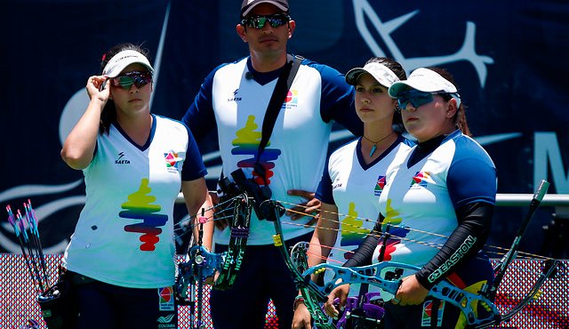 Este domingo se realizaron las finales por equipo femenino de Arco Compuesto de la IV parada de la Copa Mundo de Arquería Medellín 2015. Colprensa | Mauricio Alvarado
