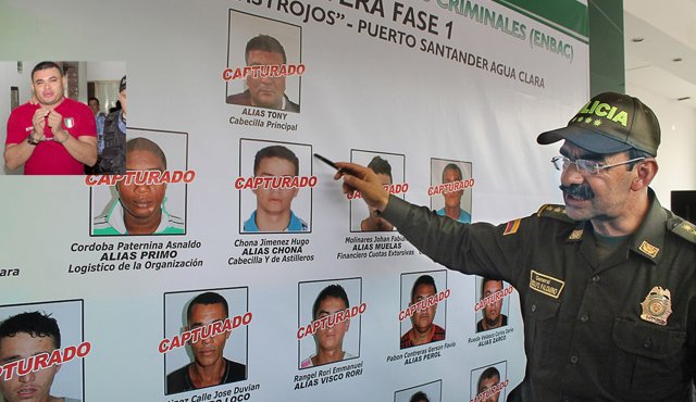 En septiembre de 2014 el general Rodolfo Palomino, director de la Policía, presentó los resultados de la Operación Frontera I, contra Los Rastrojos. Archivo