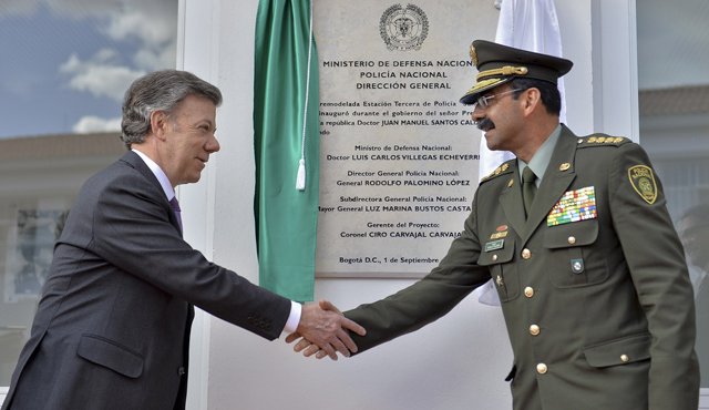 En la inauguración de una estación de Policía, el presidente Santos señaló que si se consolida la paz, los recursos que se emplean en la guerra podrán reorientarse, pues la seguridad sigue siendo una de las principales preocupaciones de la ciudadanía. Colprensa