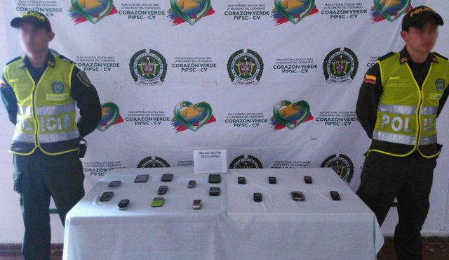 La policía recuperó 20 celulares que había sido robados. Cortesía