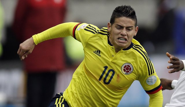 James Rodríguez fue descartado para los juegos ante Perú y Paraguay. AFP