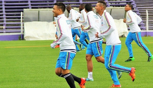 La selección Colombia en uno de sus entrenamientos. Cortesía