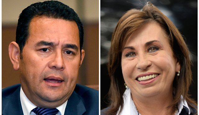 Jimmy Morales, del Frente Nacional de Convergencia ( FCN ) y Sandra Torres, de la Unión Nacional de la Esperanza (UNE). AFP