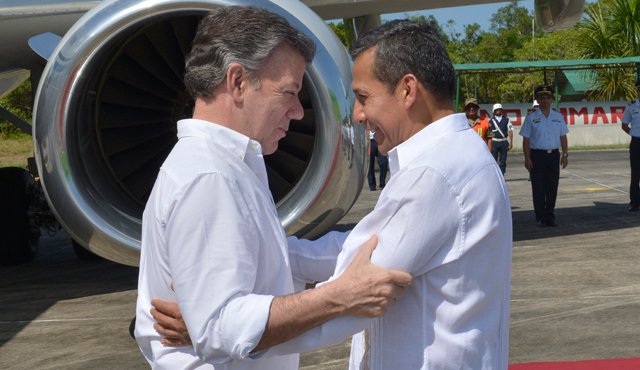 Juan Manuel Santos y Ollanta Humala analizarán el estado actual de la relación bilateral. Colprensa