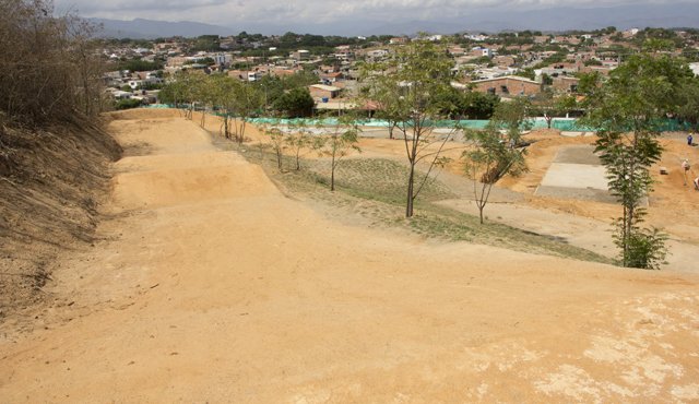 Así luce la pista de ciclocross recreativo construida en Cañafístolo con recursos de Coldeportes y gestión de la Gobernación. Alfredo Estévez