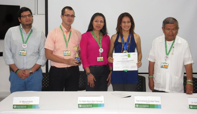 Olga Estefanía Escobar Flórez recibió el martes las felicitaciones por parte de las directivas de la Universidad Simón Bolívar. Johan García
