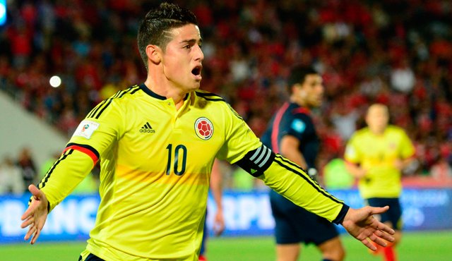 James fue el autor del gol con el que Colombia empató ante Chile en Santiago. AFP