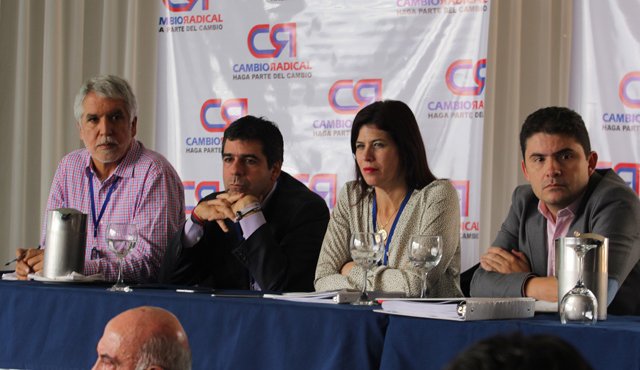 Cumbre de Gobernadores y alcaldes de, Cambio Radical. En la foto Enrique Peñaloza, Alex Char, Natalia Abello y Luis Felipe Henao. Colprensa