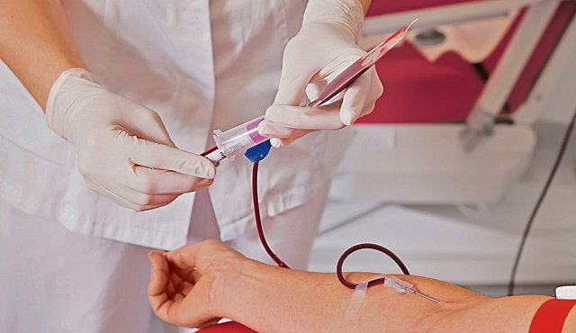 La donanción de sangre se hace en bolsas de 450 milímetros cúbicos generalmente. Cortesía