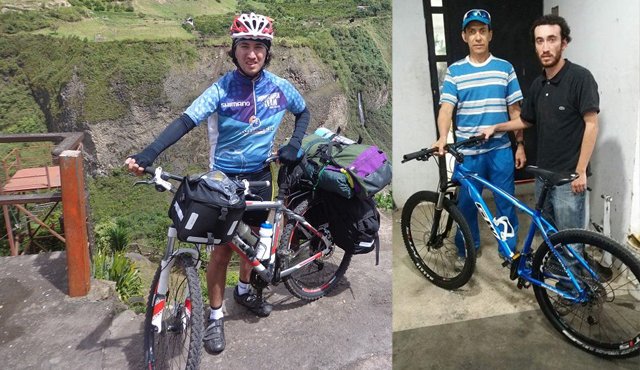 Andrés Vladimir Campaña emprendió su viaje por América del Sur el 18 de julio del 2013. Cortesía