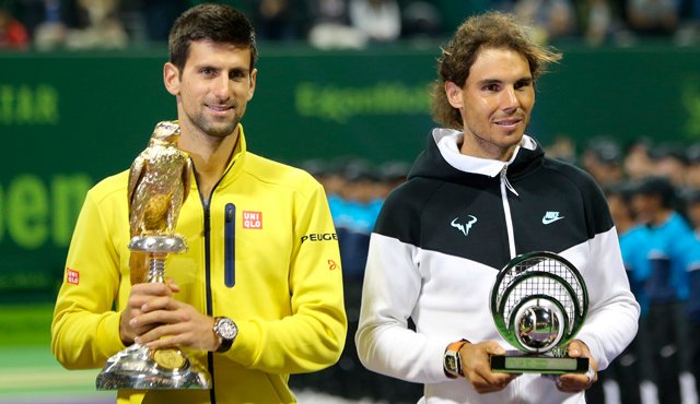 El serbio Novak Djokovic comenzó derecho la temporada 2016, al ganar el Abierto de Catar, al derrotar al español Rafael Nadal. AP