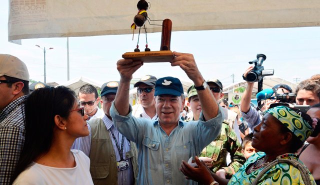 El Presidente estuvo también en La Hormiga, Putumayo. Colprensa