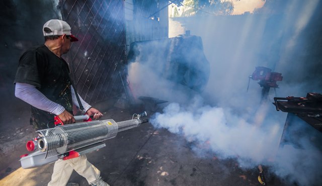 A partir de hoy se emprende en las distintas comunas un nuevo ciclo de fumigación contra el mosquito Aedes Aegypti, vector responsable de la transmisión de los virus del zika, chikungunya y el dengue. Juan Pablo Bayona