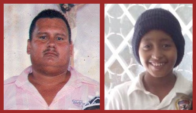 José Alejandro Caicedo Blanco, de 34 años, y su hijo Juan Carlos Caicedo Meneses, de 12. Colprensa