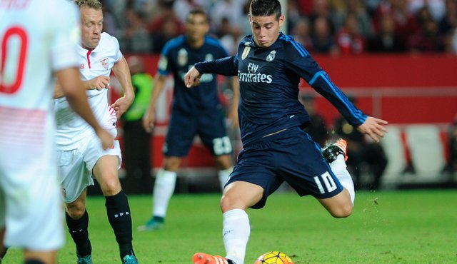 14 partidos oficiales ha jugado James esta temporada, en donde ha convertido 4 goles. Archivo