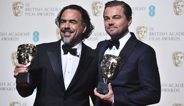 Alejandro González Iñárritu, director mexicano, y Leonardo DiCaprio, actor. AFP