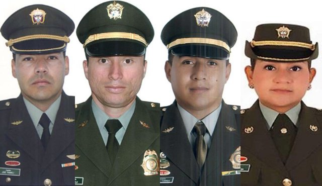 Capitán José Antonio Ramírez Ayala, subintendente David Orjuela Urrego, subintendente Torres Aguilar Eulicer, teniente Claudia del Pilar Mejía Archivo